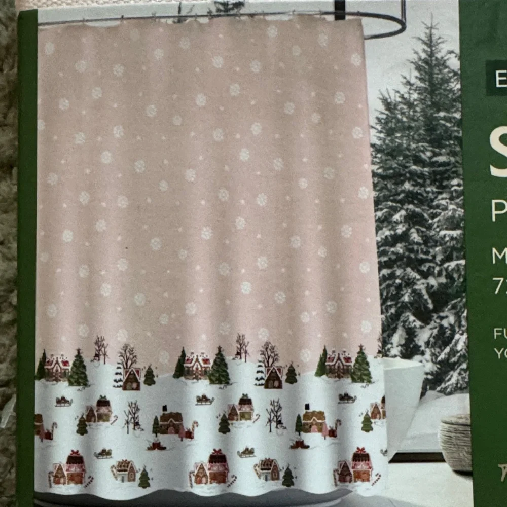 NEW Envogue Light Pink Gingerbread Shower Curtain